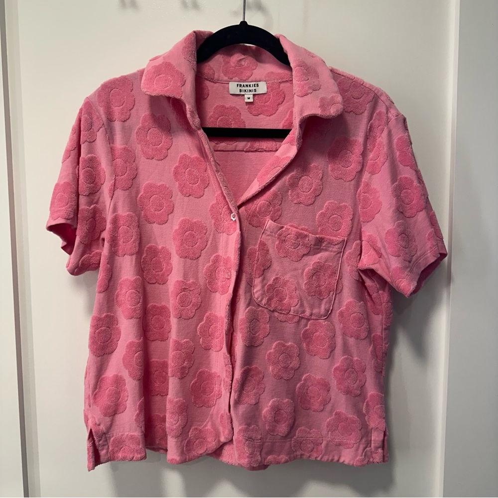 Frankie's Bikinis Pink Floral Top